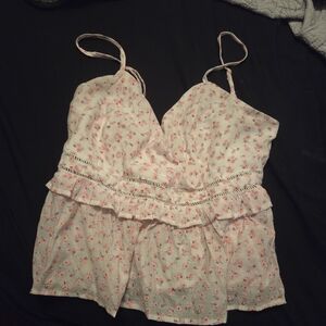 Floral Pink Sleeveless Top